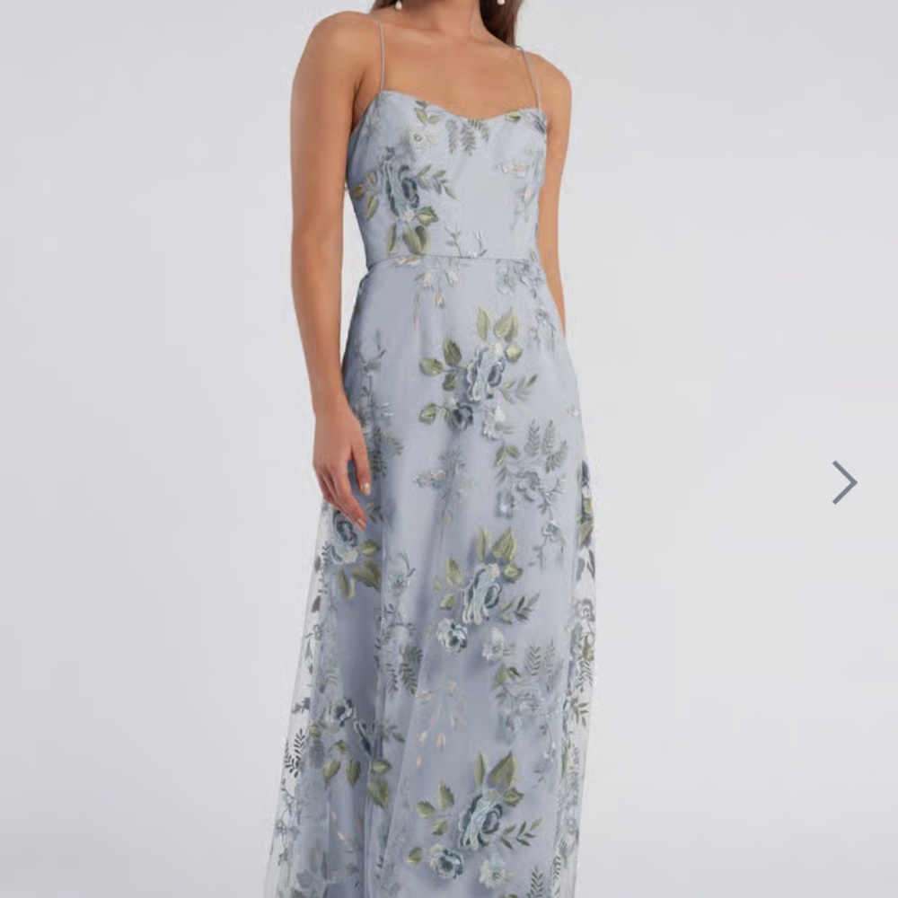 Jenny Yoo Enchanted Floral Embroidery in Whisper Blue